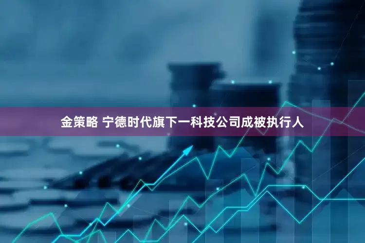 金策略 宁德时代旗下一科技公司成被执行人